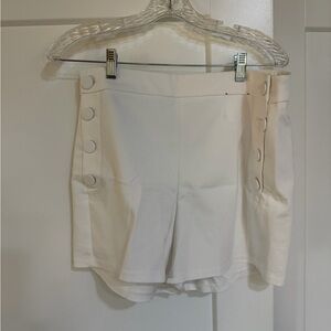White Express button shorts